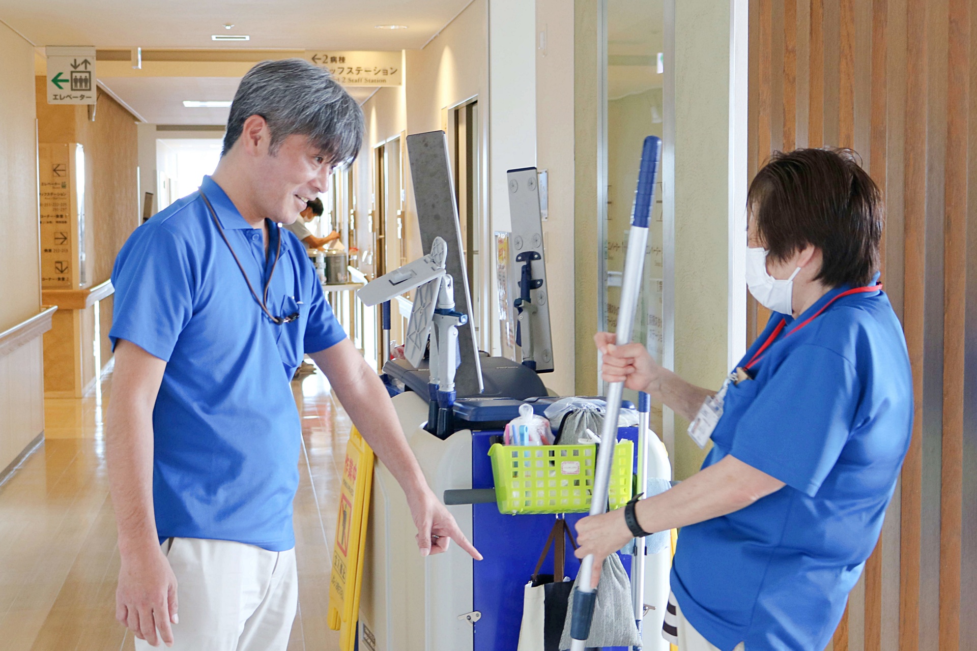 清掃業務よりはスタッフのサポートやお手伝いが中心